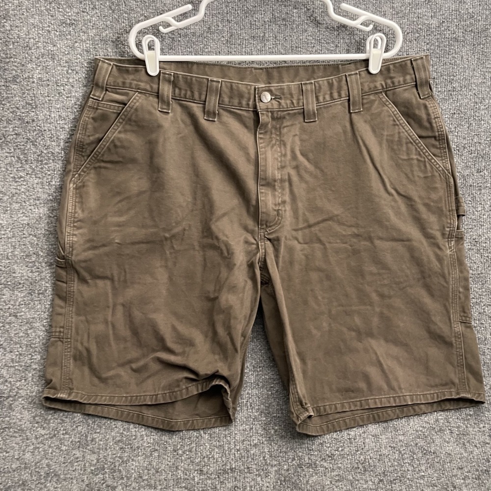 Carhartt Relaxed Fit Washed Twill Dungaree Shorts Men's Sz 44 Brown 100245-909